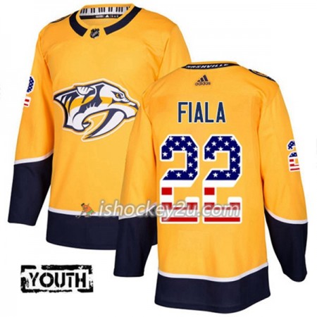 Børn NHL Nashville Predators Trøje Kevin Fiala 22 Adidas 2017-2018 Guld USA Flag Fashion Authentic Børn NHL Nashville Predators Trøje Kevin Fiala 22 Adidas 2017-2018 Guld USA Flag Fashion Authentic